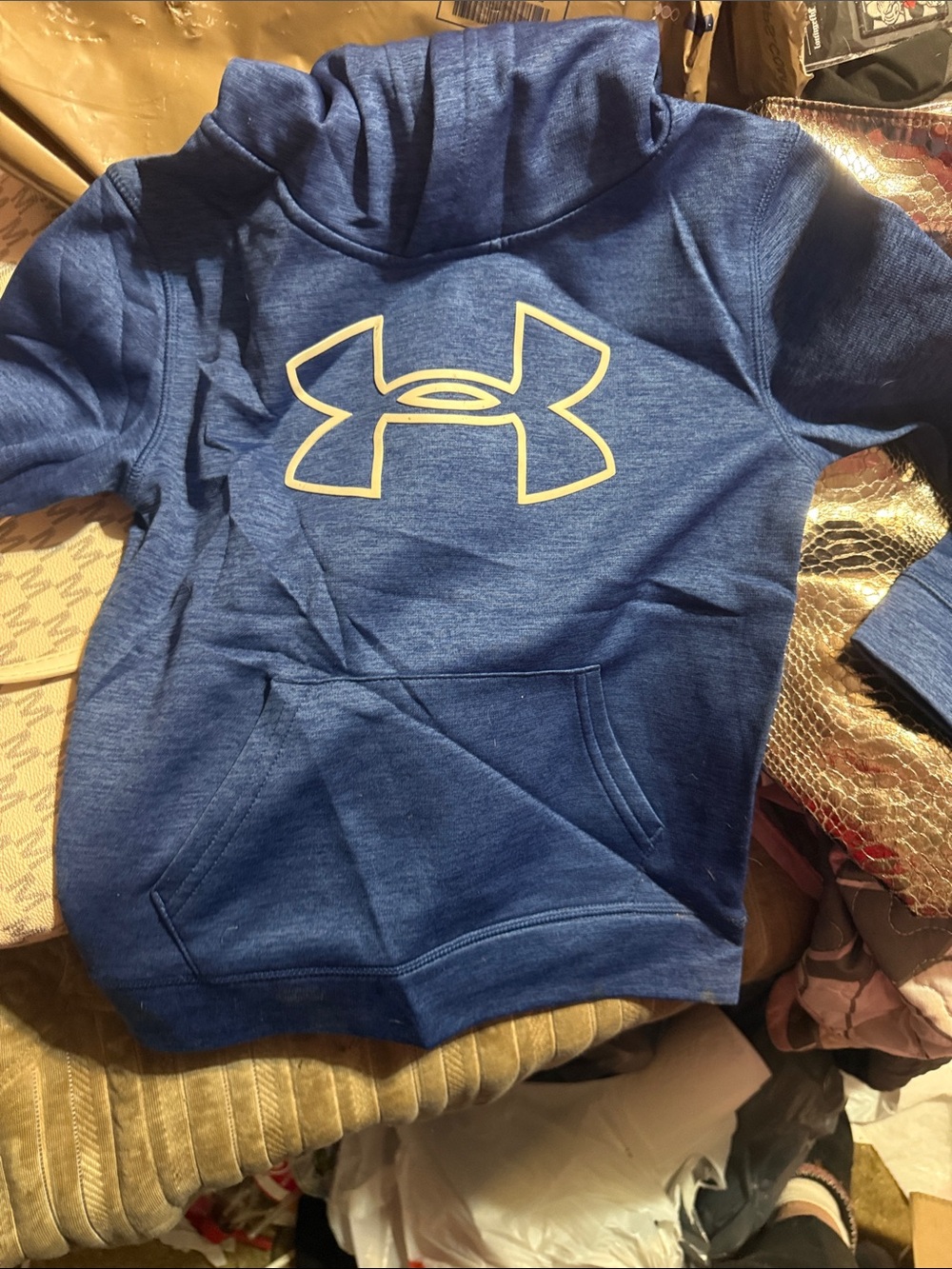 Under Armour Royal Blue Pullover Hoodie with white Logo